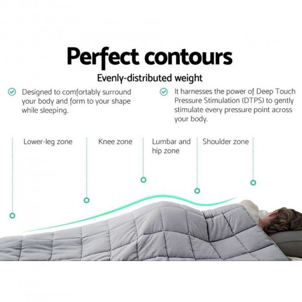 Laura Hill Weighted Blanket Heavy Quilt Queen Doona 9Kg - Grey Image 3