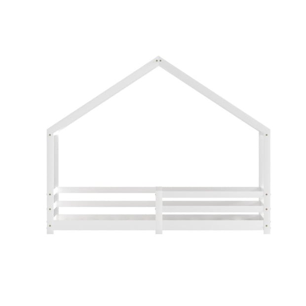 Bed Frame Wooden Kids Single House Frame White Amos Image 3