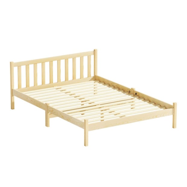 Bed Frame Wooden Double Size Base Pine Timber Oak
