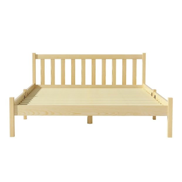 Bed Frame Wooden Double Size Base Pine Timber Oak Image 3
