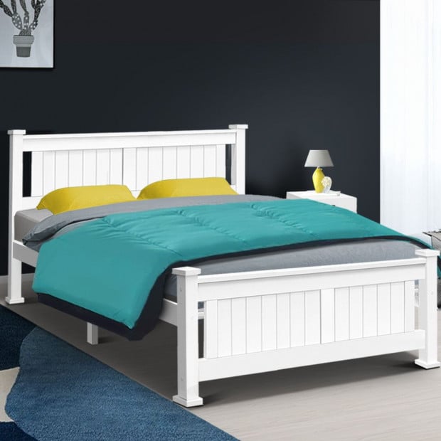 Queen Size Wooden Bed Frame Kids Adults Timber Image 7
