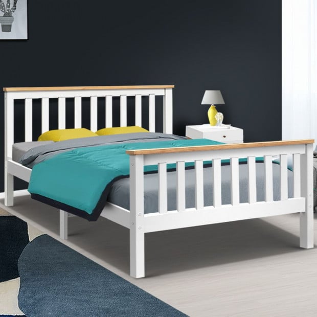 Double Full Size Wooden Bed Frame PONY Timber Mattress Bedroom Kids Image 7