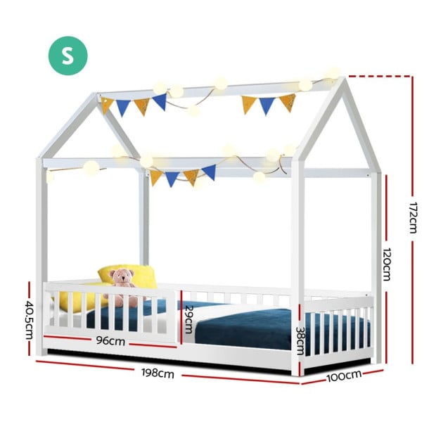 Wooden Bed Frame Single Timber Mattress Base Pine Platform White Rock Image 2