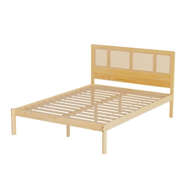 Bed Frame Double Size Rattan Wooden Rita