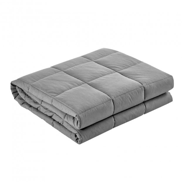 7KG Cotton Weighted Gravity Blanket Relaxing Calming Adult Light Grey