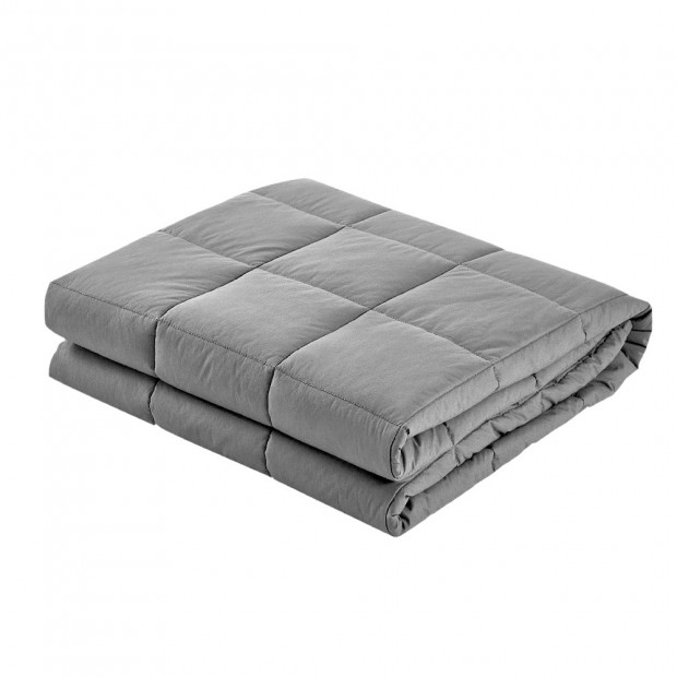 7KG Cotton Weighted Gravity Blanket Relaxing Calming Adult Light Grey Image 3