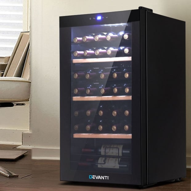 34 Bottles Wine Cooler Compressor Chiller Beverage Fridge Image 7
