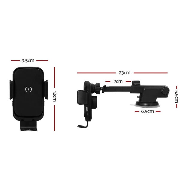 Wireless Car Charger Fast Charging Car Mount Vent Suction Cup Image 2