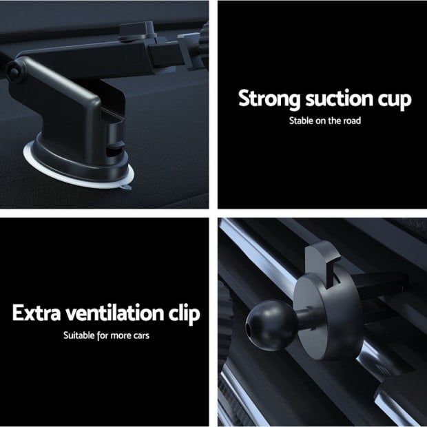 Wireless Car Charger Fast Charging Car Mount Vent Suction Cup Image 7