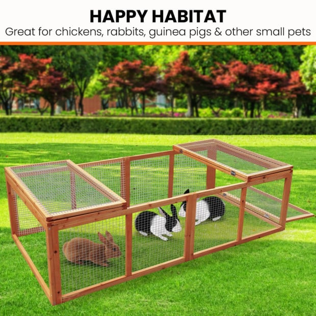 Furtastic Rectangular Wooden Chicken Coop & Rabbit Hutch Image 6