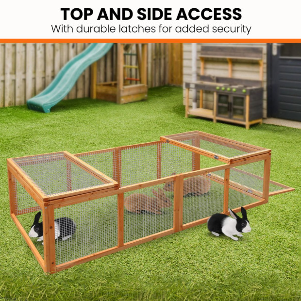 Furtastic Rectangular Wooden Chicken Coop & Rabbit Hutch Image 9