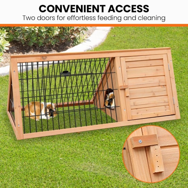 Furtastic Triangle Wooden Rabbit Hutch Image 8