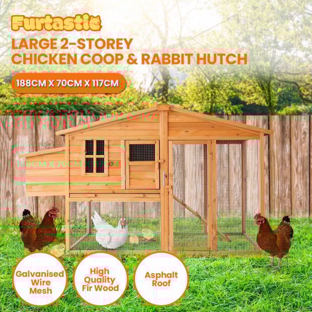 Furtastic Large Chicken Coop & Rabbit Hutch With Ramp