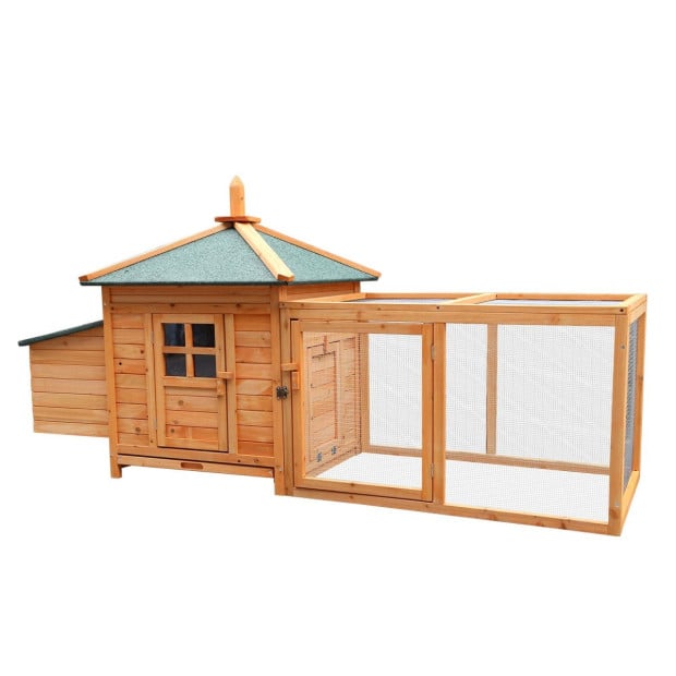 Furtastic Large Wooden Chicken Coop Rabbit Hutch Nesting Box Fir Wood Image 2