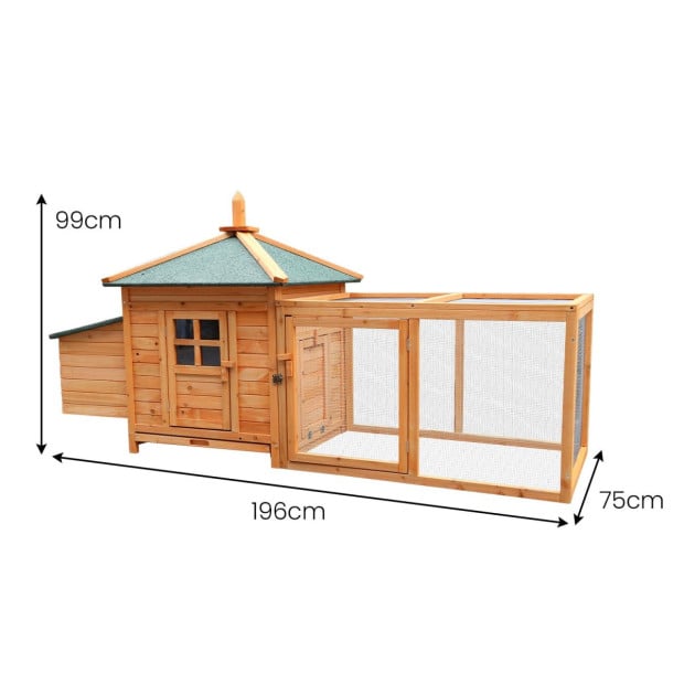 Furtastic Large Wooden Chicken Coop Rabbit Hutch Nesting Box Fir Wood Image 3