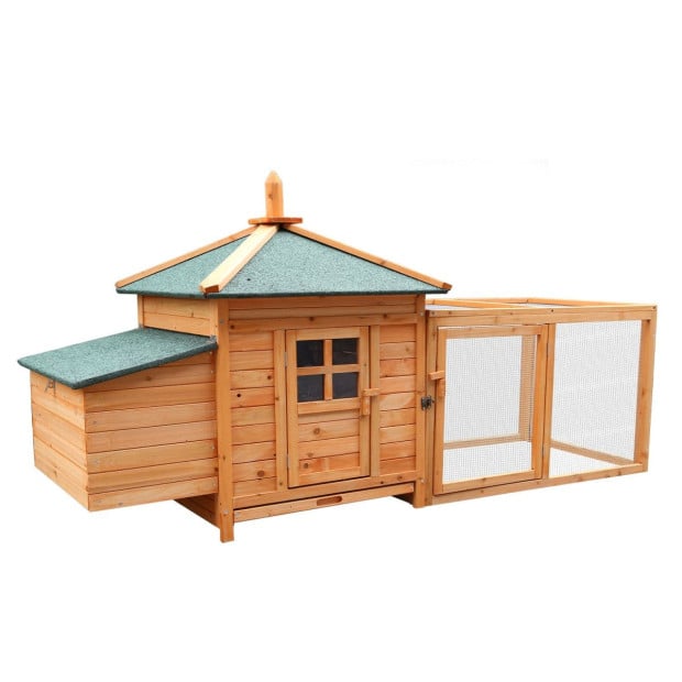 Furtastic Large Wooden Chicken Coop Rabbit Hutch Nesting Box Fir Wood Image 4
