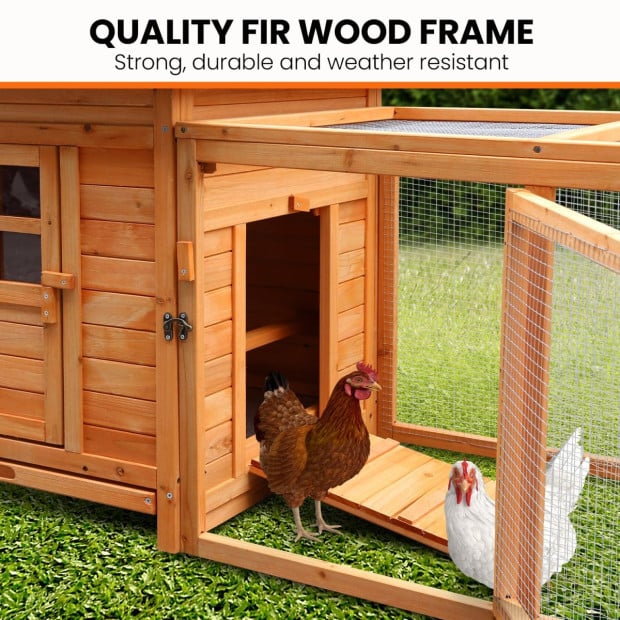 Furtastic Large Wooden Chicken Coop Rabbit Hutch Nesting Box Fir Wood Image 7