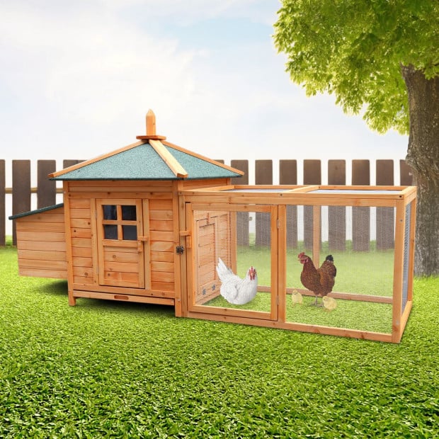 Furtastic Large Wooden Chicken Coop Rabbit Hutch Nesting Box Fir Wood Image 10