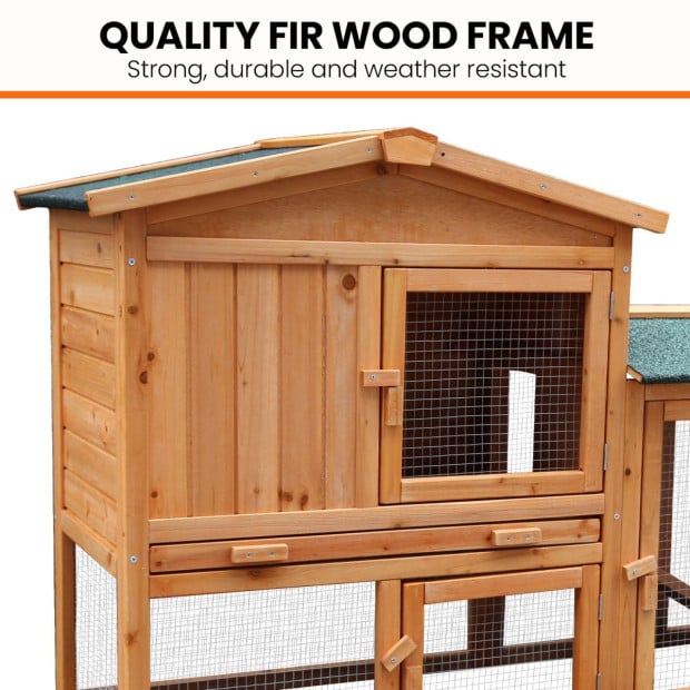Furtastic Large Wooden Chicken Coop & Rabbit Hutch With Ramp Image 8