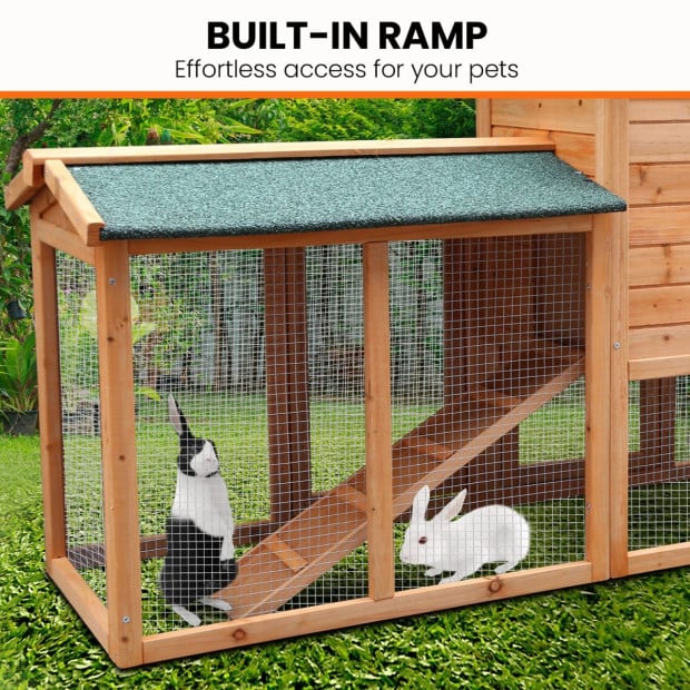 Furtastic Large Wooden Chicken Coop & Rabbit Hutch With Ramp Image 9