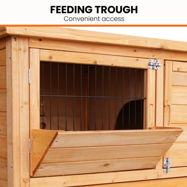 Furtastic 2-Storey Wooden Chicken Coop & Rabbit Hutch With Trough Image 7