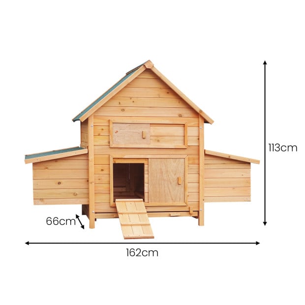 Furtastic Wooden Chicken Coop & Rabbit Hutch With Ramp and Nesting Boxes Image 10