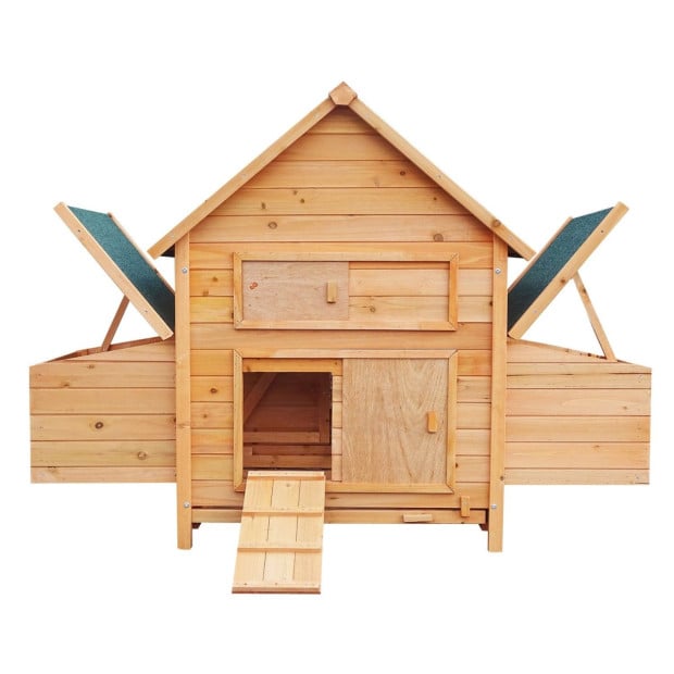 Furtastic Wooden Chicken Coop & Rabbit Hutch With Ramp and Nesting Boxes Image 3
