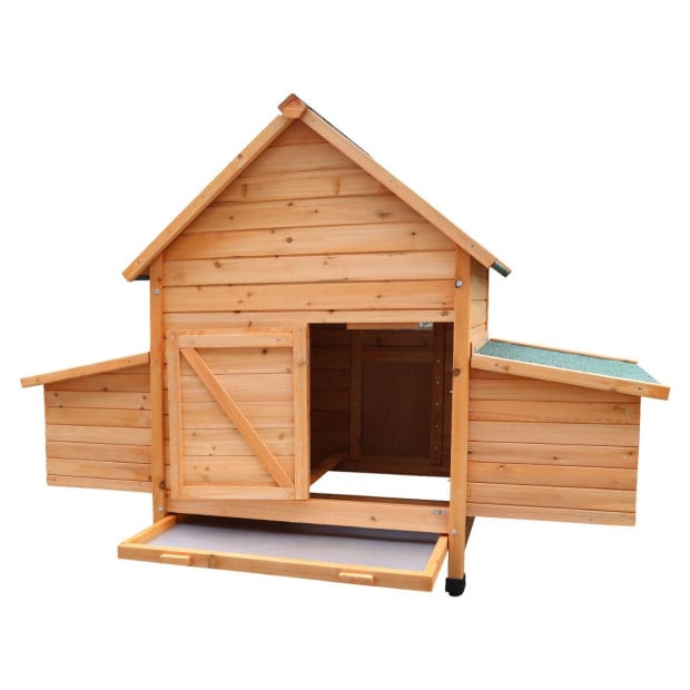 Furtastic Wooden Chicken Coop & Rabbit Hutch With Ramp and Nesting Boxes Image 4