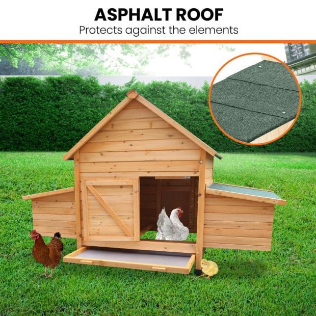 Furtastic Wooden Chicken Coop & Rabbit Hutch With Ramp and Nesting Boxes Image 5