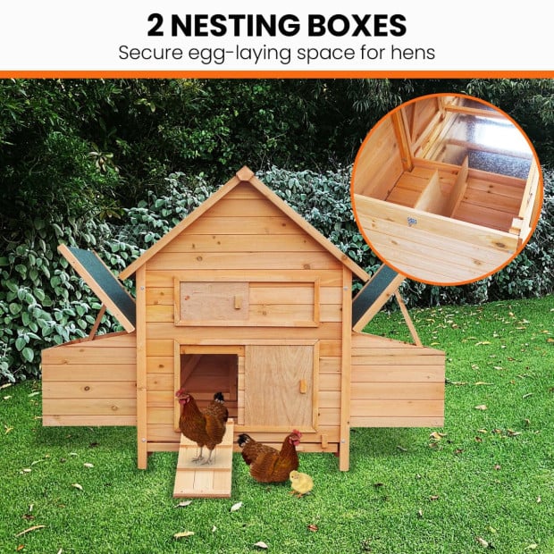 Furtastic Wooden Chicken Coop & Rabbit Hutch With Ramp and Nesting Boxes Image 7
