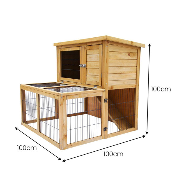 Furtastic 2-Storey Chicken Coop & Rabbit Hutch With Large Run Image 3