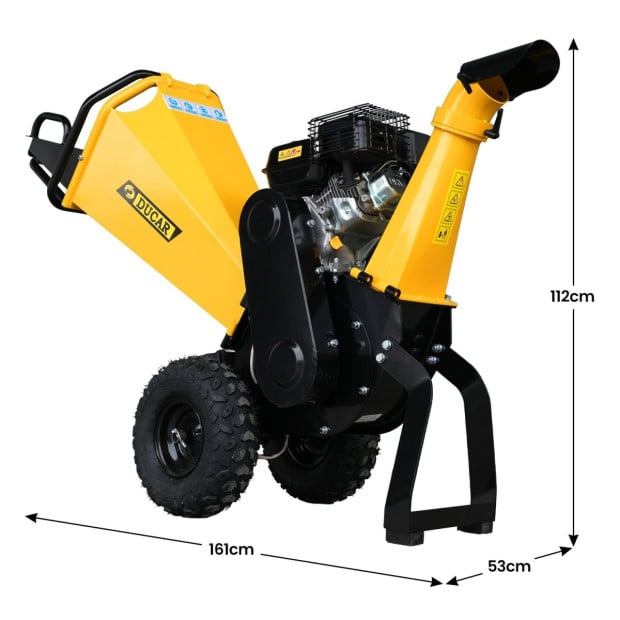 Ducar 70P 3600 RPM Wood Chipper w/ E-Start Shredder Mulcher Grinder Yellow Black Image 2