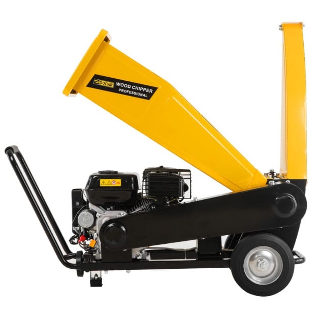 Ducar D70 7HP Wood Chipper Electric Start Shredder Mulcher Grinder - Yellow Image 2