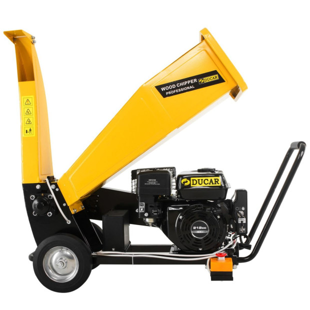 Ducar D70 7HP Wood Chipper Electric Start Shredder Mulcher Grinder - Yellow Image 4
