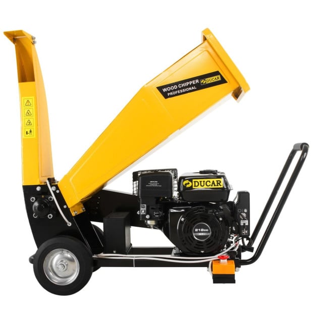 Ducar D70 7HP Wood Chipper Electric Start Shredder Mulcher Grinder - Yellow Image 5