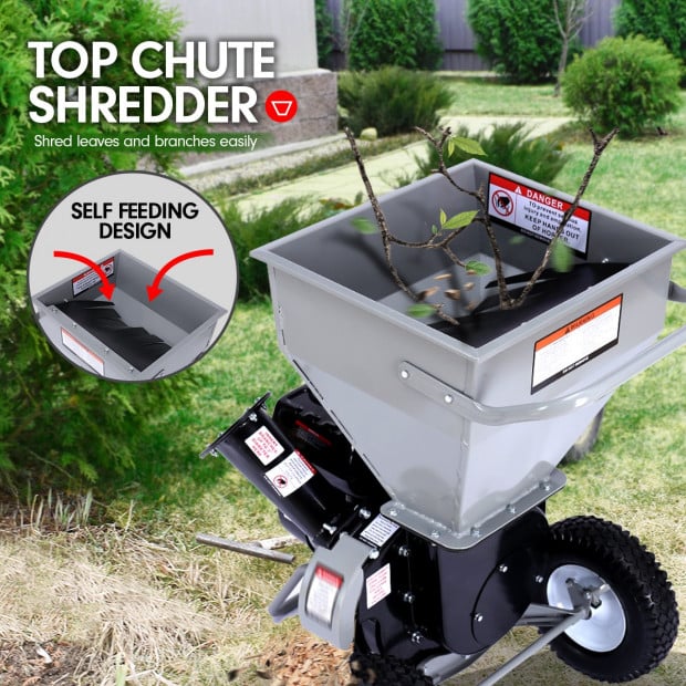 Ducar 7HP Wood Chipper Shredder Mulcher Petrol Silver Black Image 3