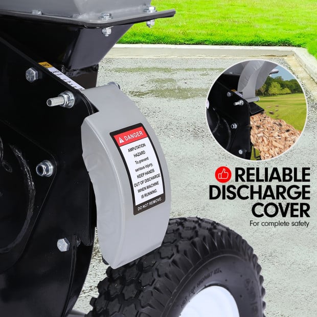 Ducar 7HP Wood Chipper Shredder Mulcher Petrol Silver Black Image 7