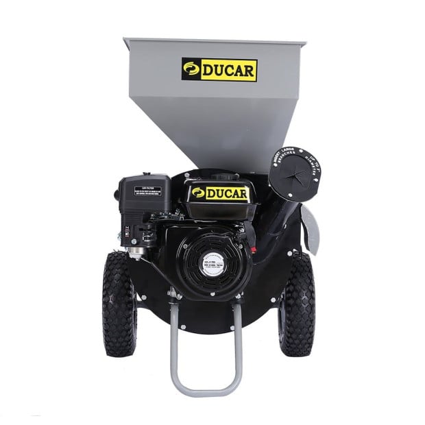 Ducar 7HP Wood Chipper Shredder Mulcher Petrol Silver Black Image 4