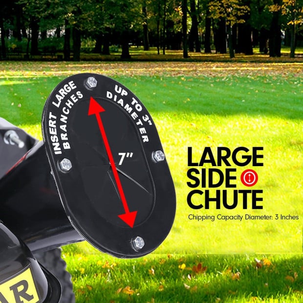 Ducar 7HP Wood Chipper Shredder Mulcher Petrol Yellow Black Image 9