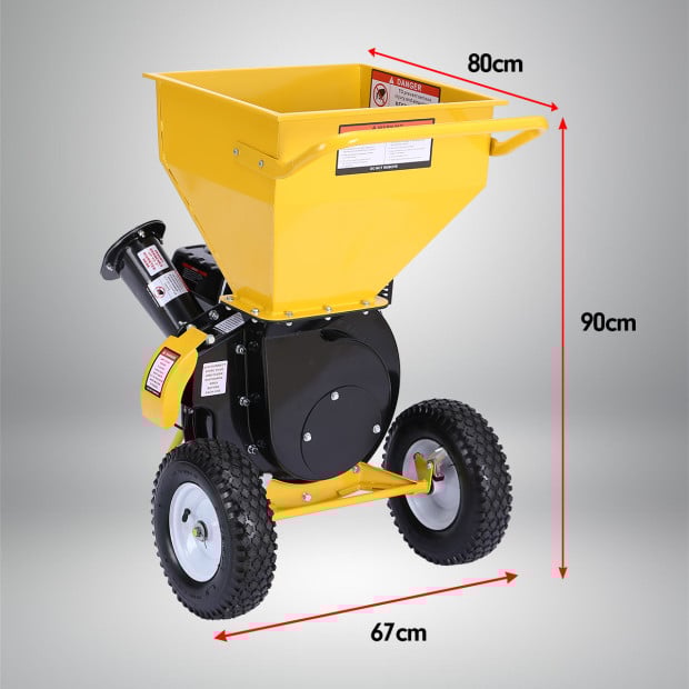 Ducar 7HP Wood Chipper Shredder Mulcher Petrol Yellow Black Image 8