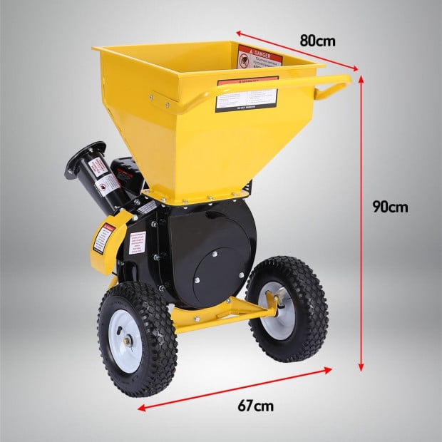 Ducar 7HP Wood Chipper Shredder Mulcher Petrol Yellow Black Image 11