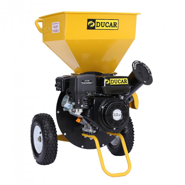 Ducar 7HP Wood Chipper Shredder Mulcher Petrol Yellow Black Image 2