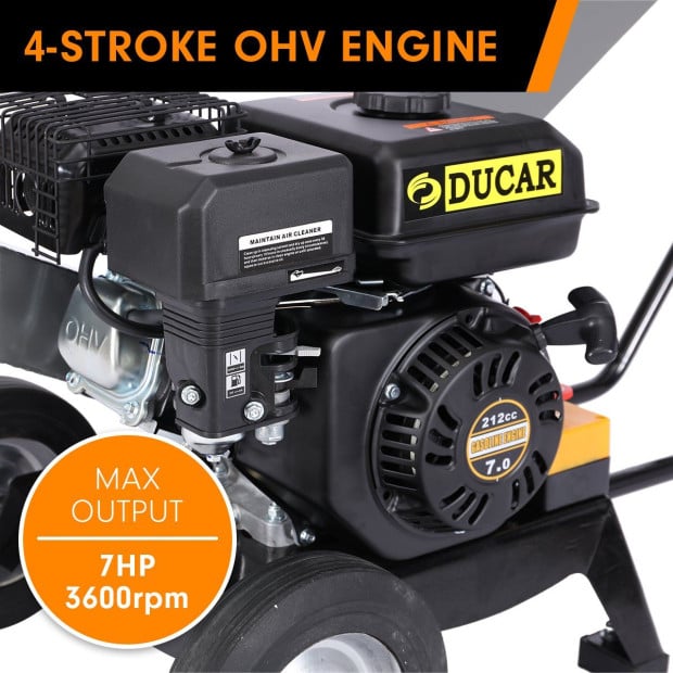 Ducar 7HP Wood Chipper Shredder Mulcher Grinder Petrol Silver Image 9