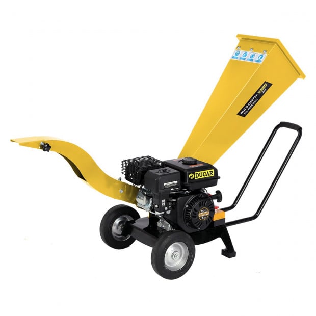 Ducar 7HP Wood Chipper Shredder Mulcher Grinder Petrol Yellow Image 3