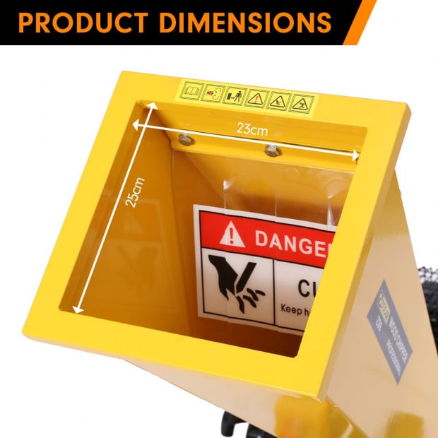 Ducar 7HP Wood Chipper Shredder Mulcher Grinder Petrol Yellow Image 4