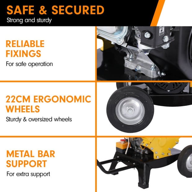 Ducar Petrol 7HP Wood Chipper Shredder Mulcher Grinder - Yellow Image 10