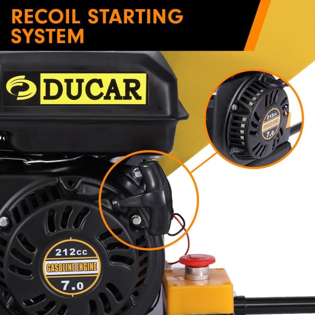 Ducar Petrol 7HP Wood Chipper Shredder Mulcher Grinder - Yellow Image 12