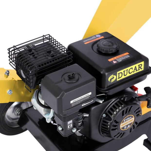 Ducar Petrol 7HP Wood Chipper Shredder Mulcher Grinder - Yellow Image 14
