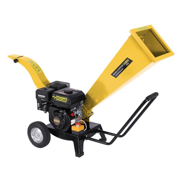 Ducar 7HP Wood Chipper Shredder Mulcher Grinder Petrol Yellow Image 2