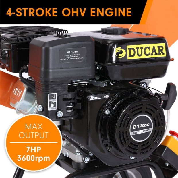 Ducar 7HP Wood Chipper Shredder Mulcher Grinder Petrol Orange Image 9
